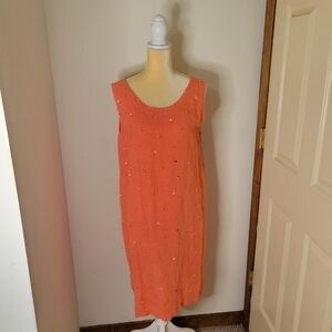 Vintage C.C. Collection Shift Floral Linen Dress -Size (L)- Excellent Condition